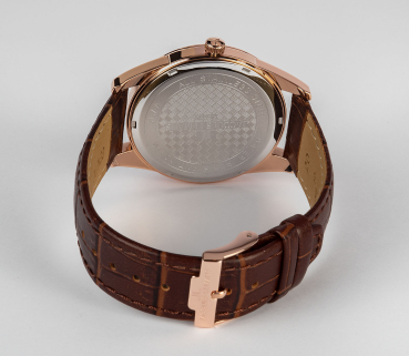 Jacques Lemans 1-2002P Herren Edelstahl Leder Quarz 10Bar